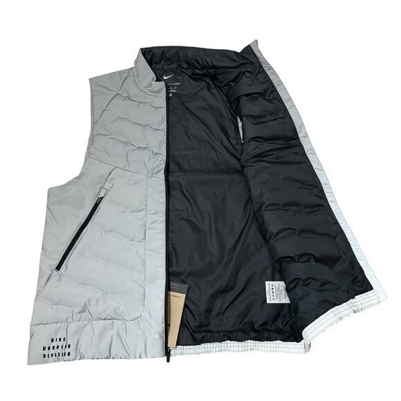 Nike Therma-Fit ADV Reflective Full Zip Running Vest Gray Mens Size M FZ1131-035 - Picture 9 of 12